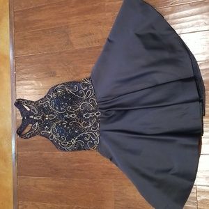 Intrigue by Blush Navy Blue Homecoming Dress